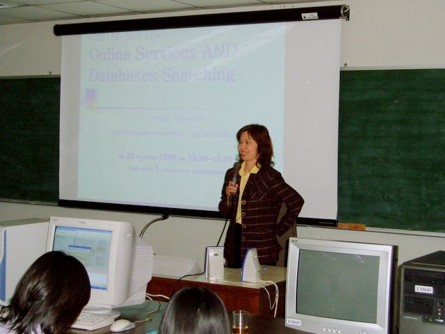 บรรยายเรื่อง “การใช้งานห้องสมุดคณะแพทยศาสตร์ และการสืบค้นข้อมูล”สำหรับนักศึกษา ชั้นปีที่ 2 คณะสัตวแพทยศาสตร์ในวันพุธ ที่ 20 พฤศจิกายน 2549 เวลา 13.30 น. – 15.30 น.