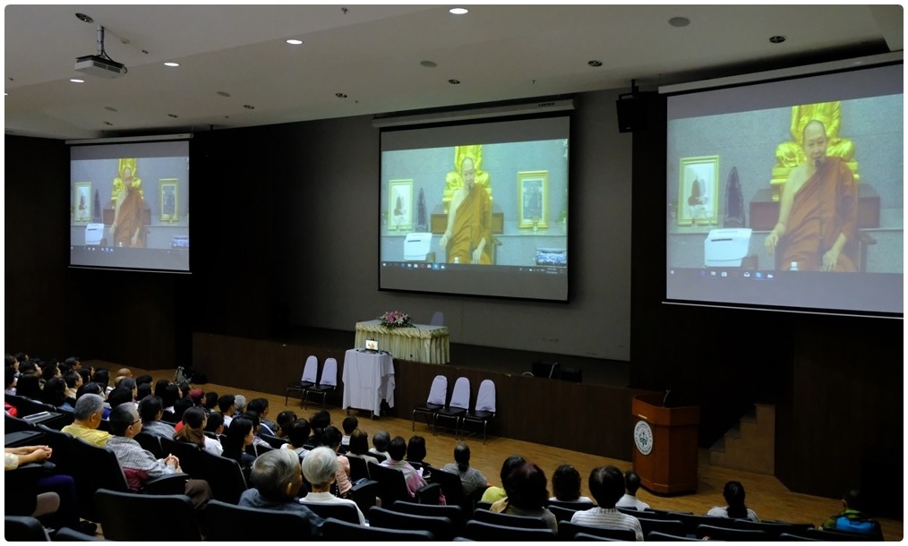 Dhamma for patients by Luangpor Pramote Pamojjo , Wat Suan Santidham , Sriracha, Chonburi.