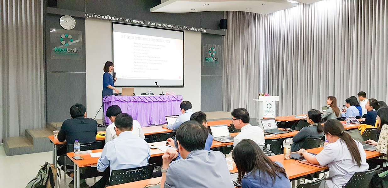 Trials search for systematic reviews” at Excellence center conference room.